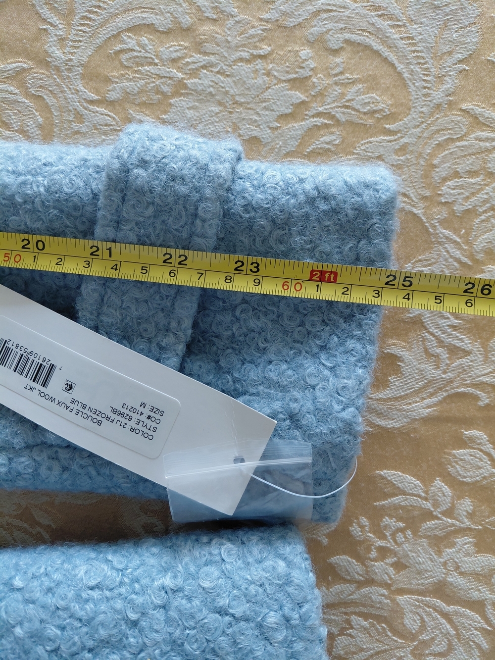 ​NWT Below Zero by Rothschild Light Blue Boucle Faux Wool Jacket Coat Size M - Picture 16 of 16